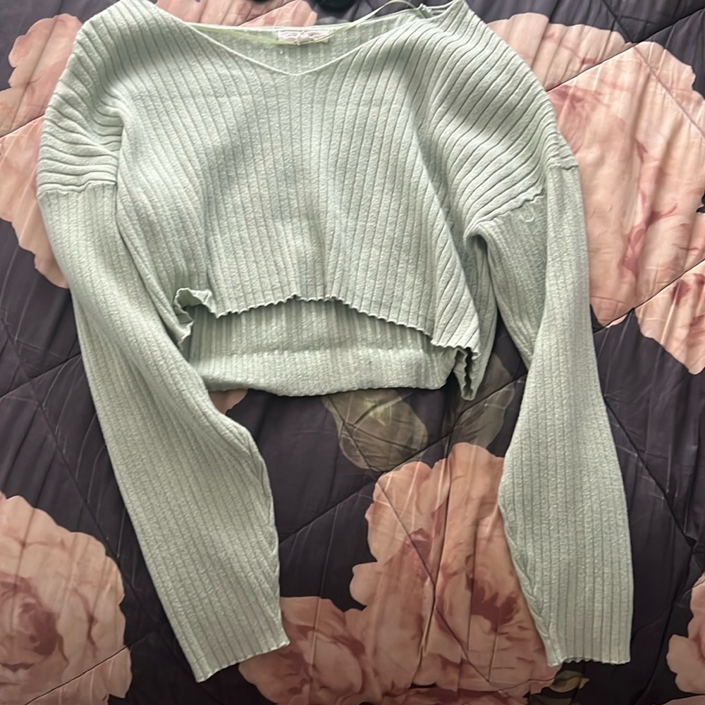 Pacsun Light Green Long Sleeve Sweater